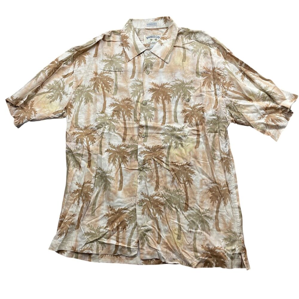 Bamboo Cay Large Tropical Hawaiian Fine Resort Wear Short Sleeve 100%‎ Rayon